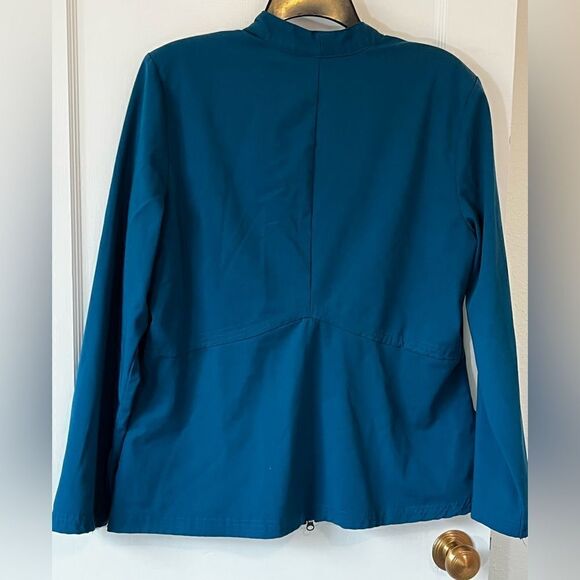 Sapphire Women’s Lab Jacket Large Aqua Underarm To Underarm 23” Length 26” EUC - Picture 8 of 13